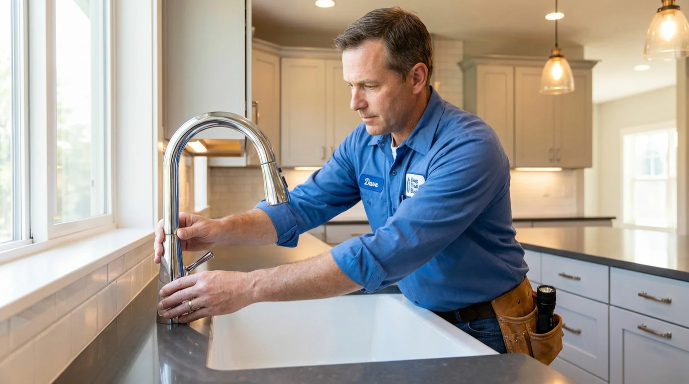 Kitchen faucet installation by Johns Plumbing LLC in China