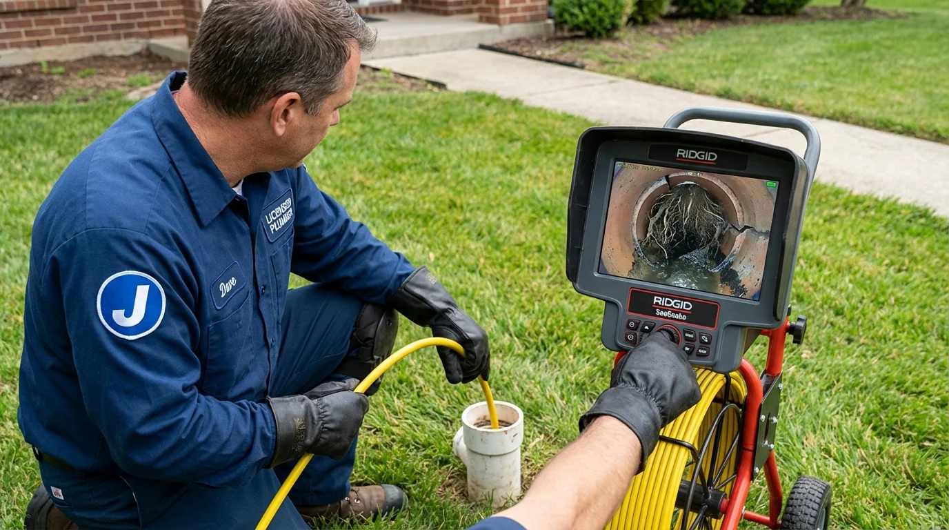 Sewer camera inspection being performed by Johns Plumbing LLC in China