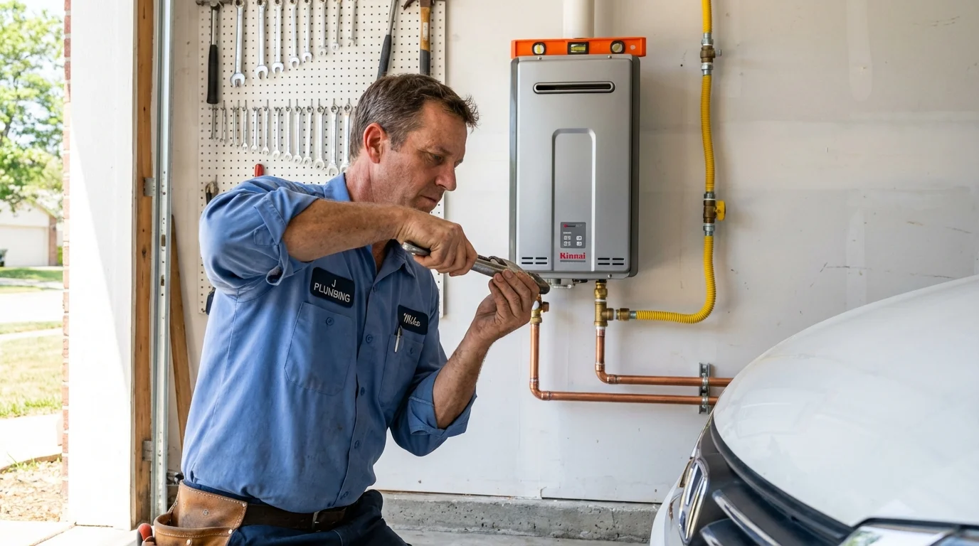 Tankless water heater installation by a Johns Plumbing LLC plumber in China